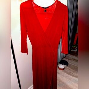 Forever 21 Red Wrap Dress, fits plus sizes